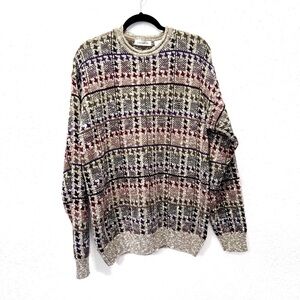 Claiborne Cream and Red Crewneck Sweater XL